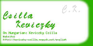 csilla keviczky business card